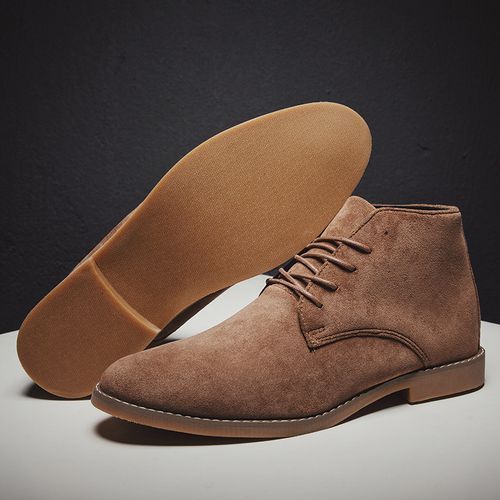 Chelsea Boots Men Handmade Suede Leather Boots Men Shoes Ankle Boot Brown