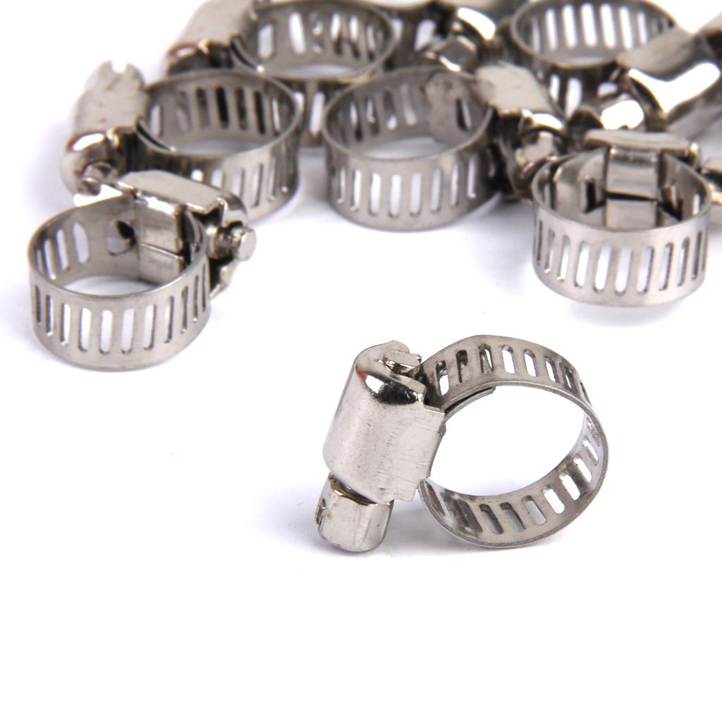 20pcs Adjustable Car Fuel Pipe Hose Clips Stainless Spring Clamps 8