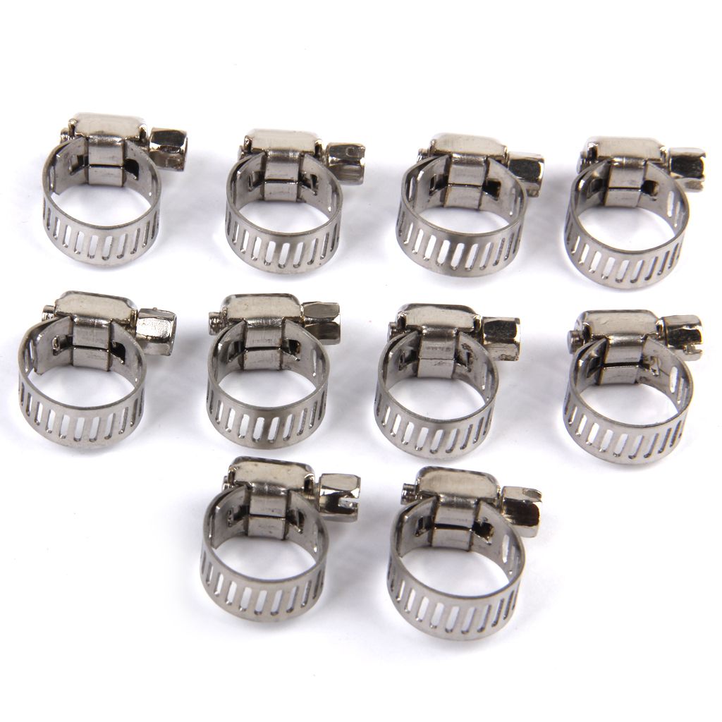 20pcs Adjustable Car Fuel Pipe Hose Clips Stainless Spring Clamps 8