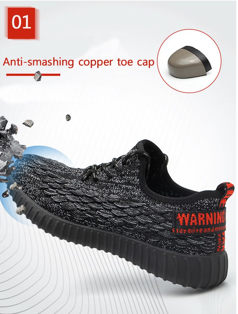 Men's Safety Shoes Steel Toe Cap Steel Sneaker Boots Grey