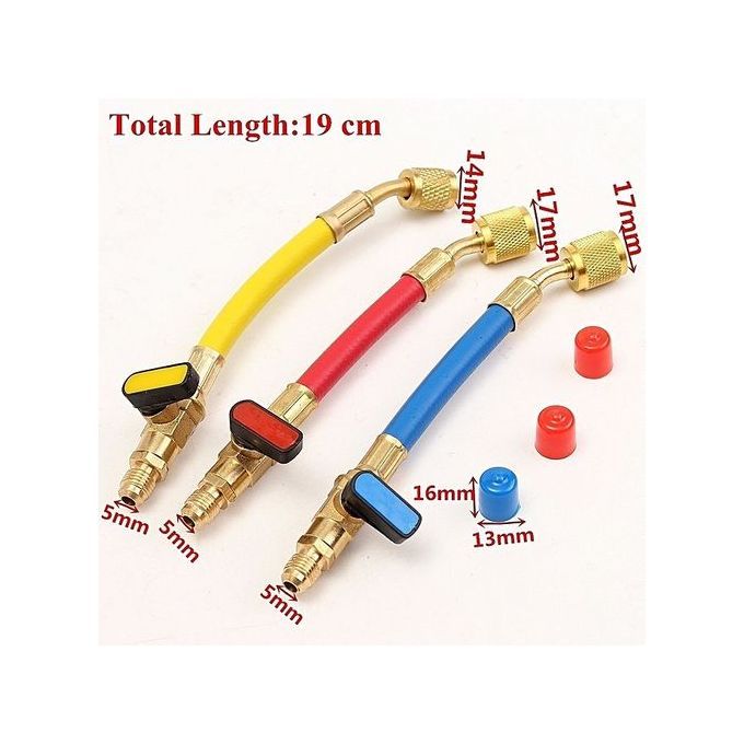 R134A R410A R12 R22 800 PSI Manifold Gauge Set A/C Refrigeration Charging Hoses