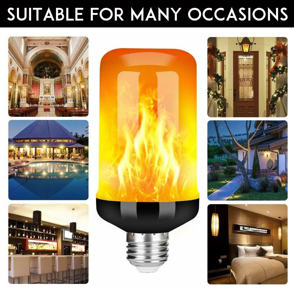 1/2/4pcs E27 B22 99 LED Bulb Flame Effect Light Bulb Flickering Flame Bulb Lamp 1PCS-B22