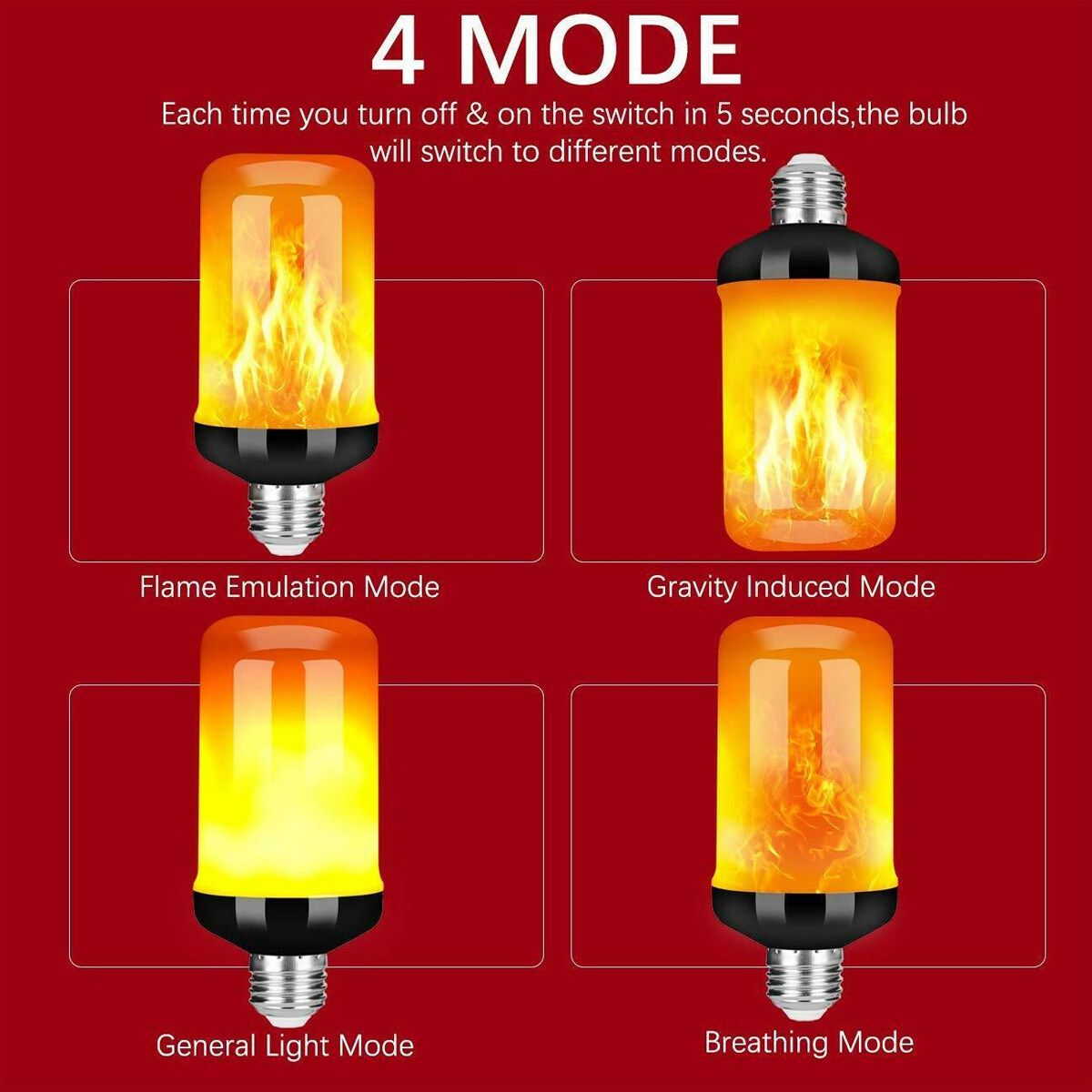 1/2/4pcs E27 B22 99 LED Bulb Flame Effect Light Bulb Flickering Flame Bulb Lamp 1PCS-B22