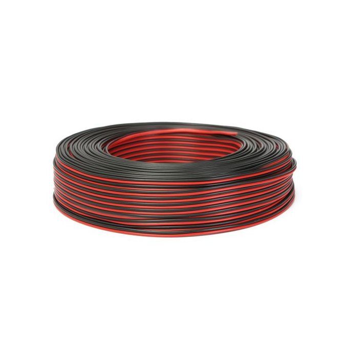 50m Of Black/Red 2 X 0.50mm HiFi/Car Audio Loudspeaker/Speaker Cable/Wire
