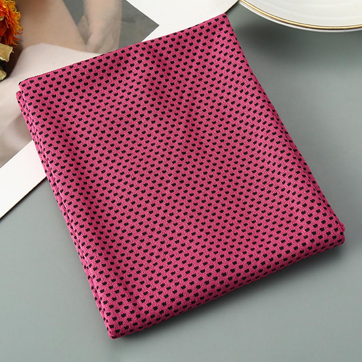 Towel Outdoor Sports Cold Feeling Towel Rose Red