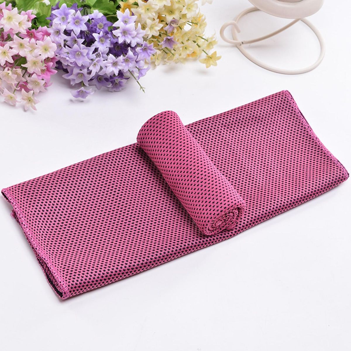 Towel Outdoor Sports Cold Feeling Towel Rose Red