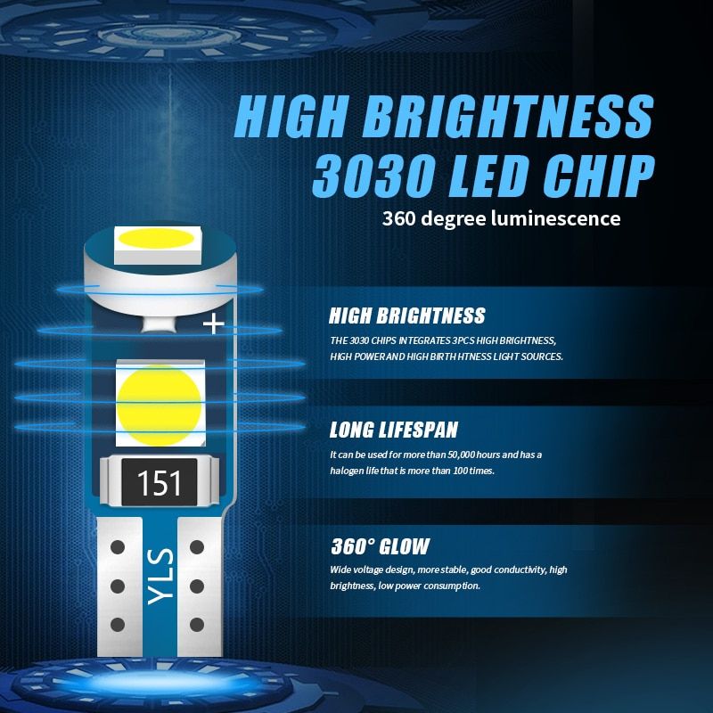 10Pcs T5 Led Bulb W3W W1.2W Led Canbus For Air Conditioner On Light Instrument LED Lights Dashboard