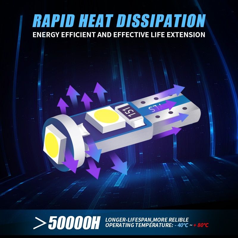 10Pcs T5 Led Bulb W3W W1.2W Led Canbus For Air Conditioner On Light Instrument LED Lights Dashboard