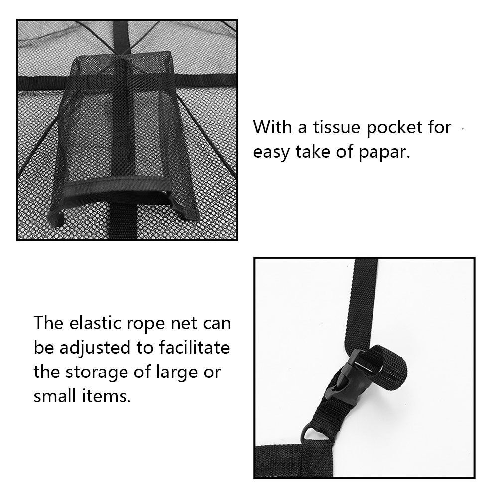 Car Ceiling Storage Bag Double-Layer Adjustable Cargo Net