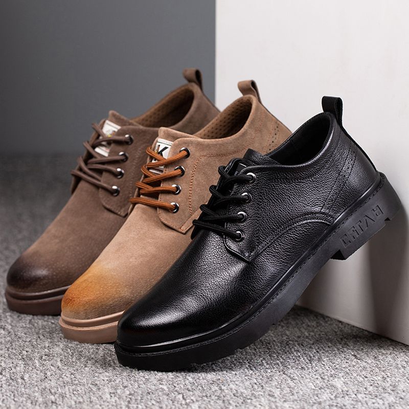 Genuine Leather Work Safety Boots Steel Toe Cap Indestructible Shoes