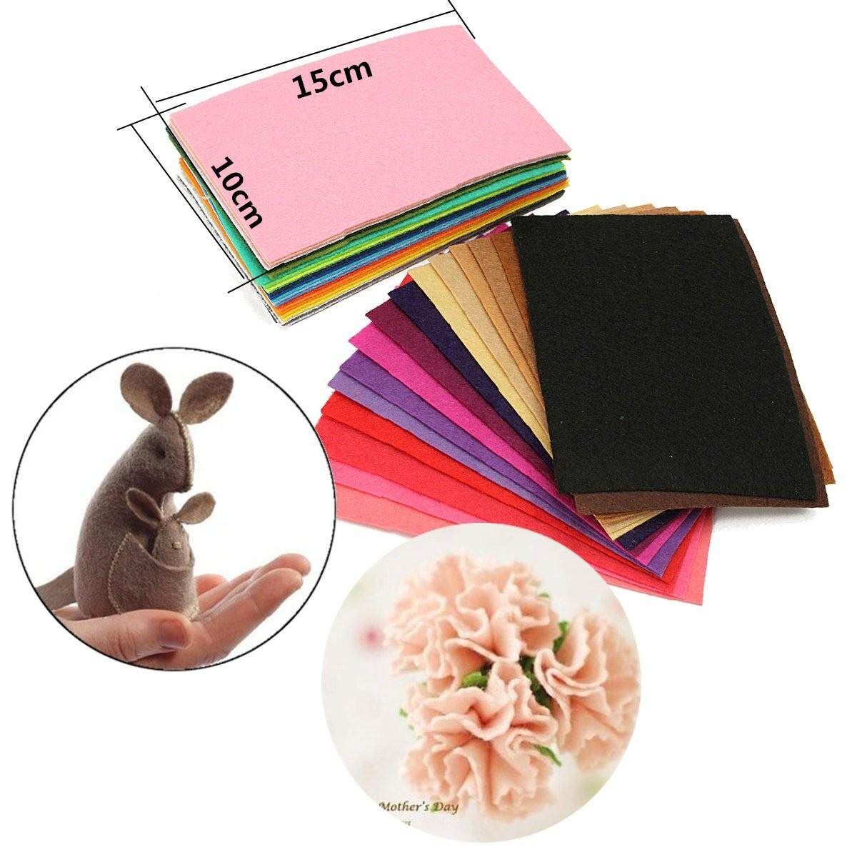 40 Colors 10x15cm Felt Sheets DIY Craft Supplies Polyester Wool Blend Fabric