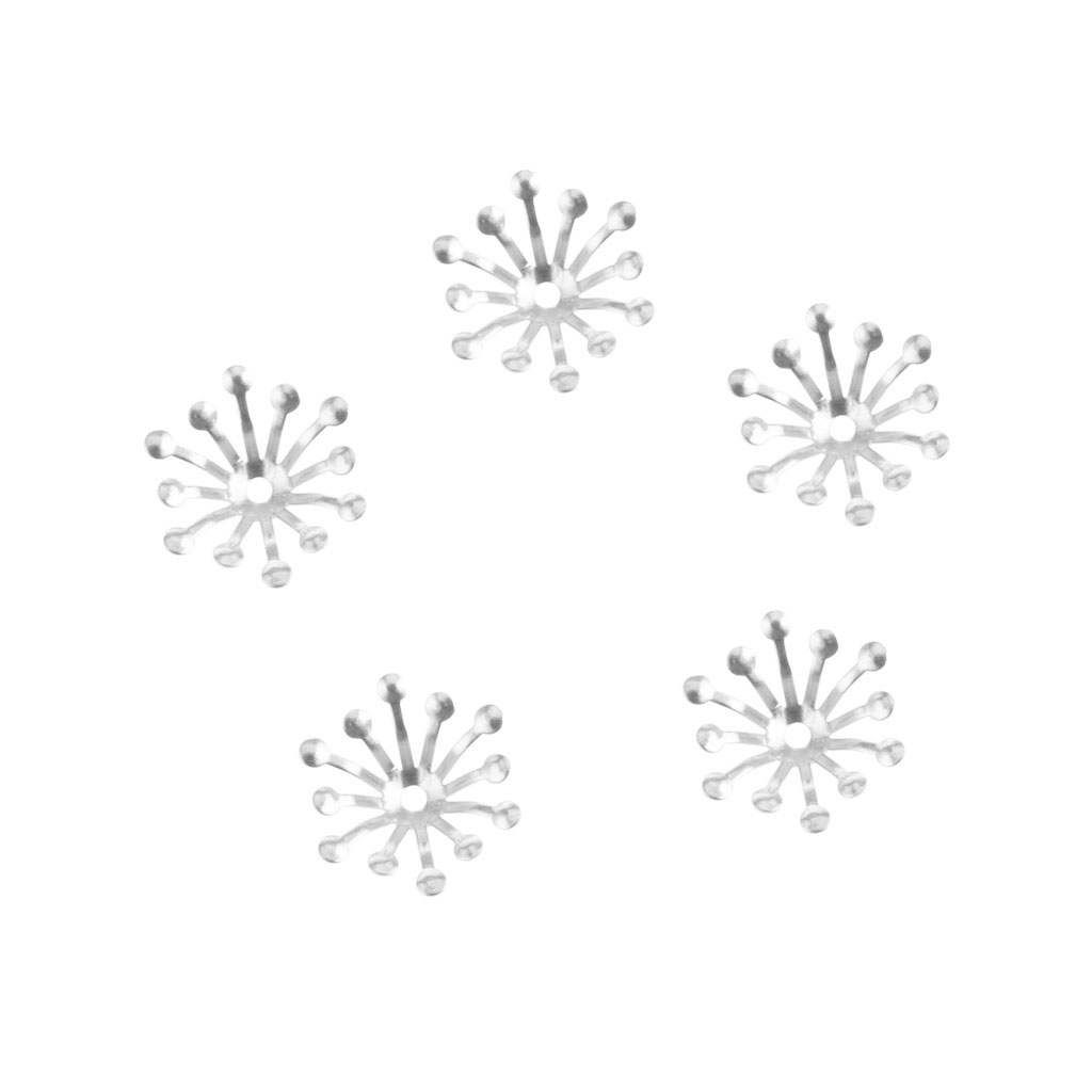 100 Pcs 13mm Bead Cap Ends DIY Accessories Jewellery Findings Silver