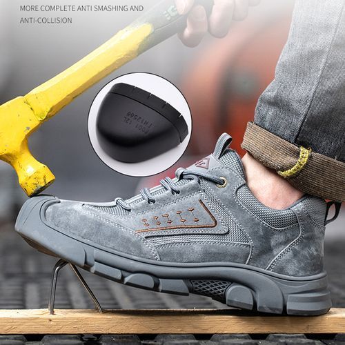 Construction Site Work Sneakers Steel Toe Shoes Men Puncture-Proof Safety Shoes