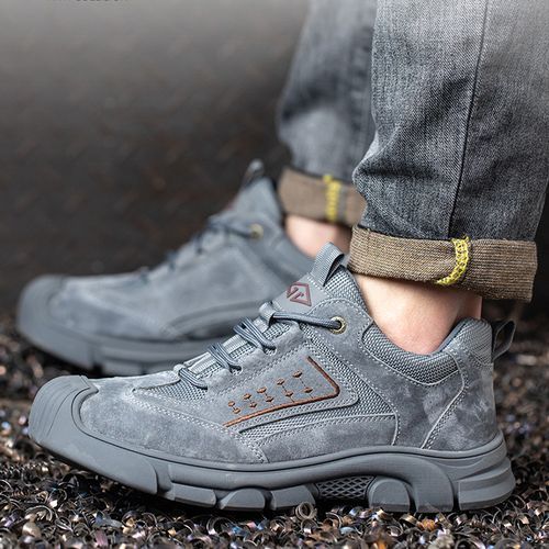 Construction Site Work Sneakers Steel Toe Shoes Men Puncture-Proof Safety Shoes