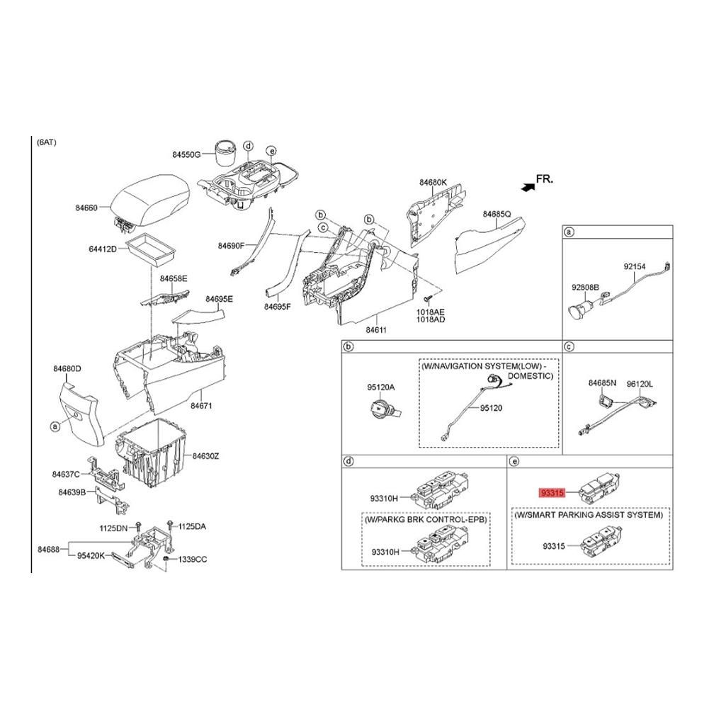 933152W3254X Right Ventilation Heating Switch on 93315-2W325 for Fe 2013-2016 Brake Switch