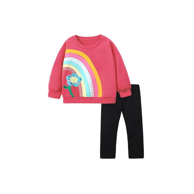 2023 European And American New Long-Sleeved Girls' Suit Cartoon Cute Girls' Clothi
