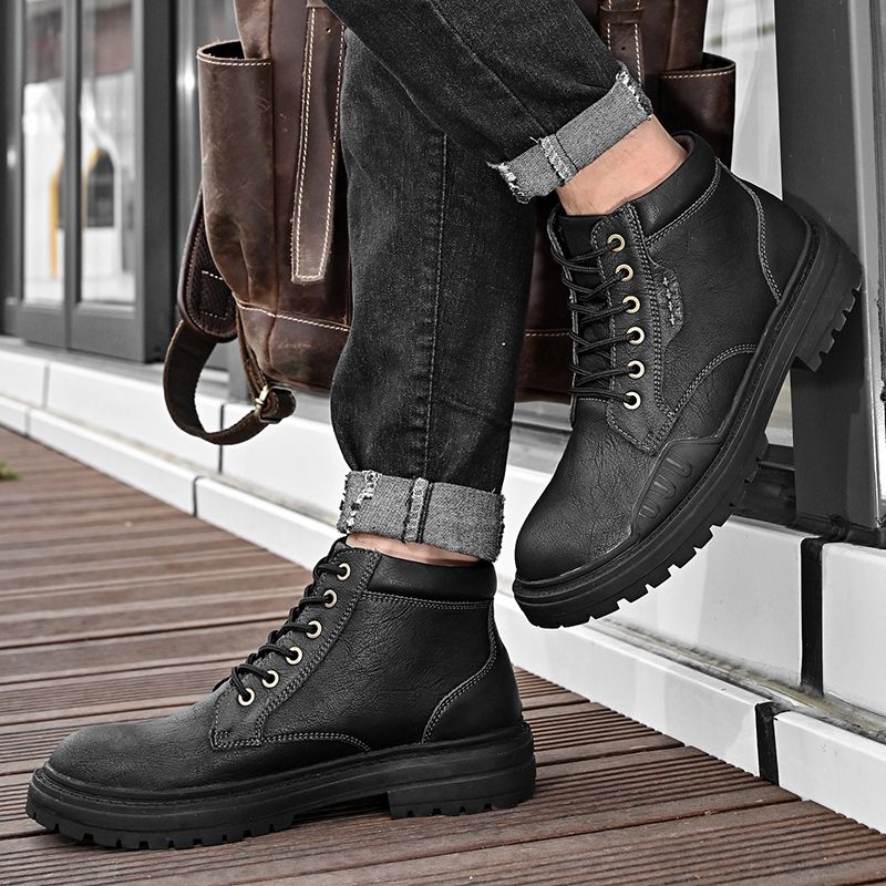Men's Fashion Casual Hiking Worker Leather Ankle Boots Shoes