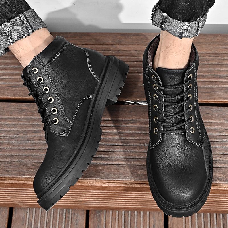 Men's Fashion Casual Hiking Worker Leather Ankle Boots Shoes