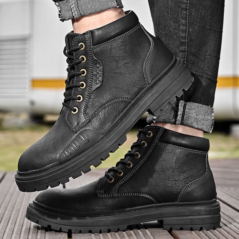 Men's Fashion Casual Hiking Worker Leather Ankle Boots Shoes