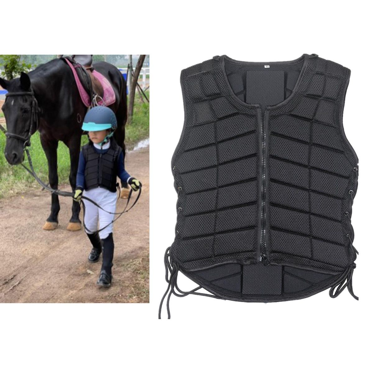 Equestrian Vest Professional Safety Horse Riding Vest Waistcoat M Kids