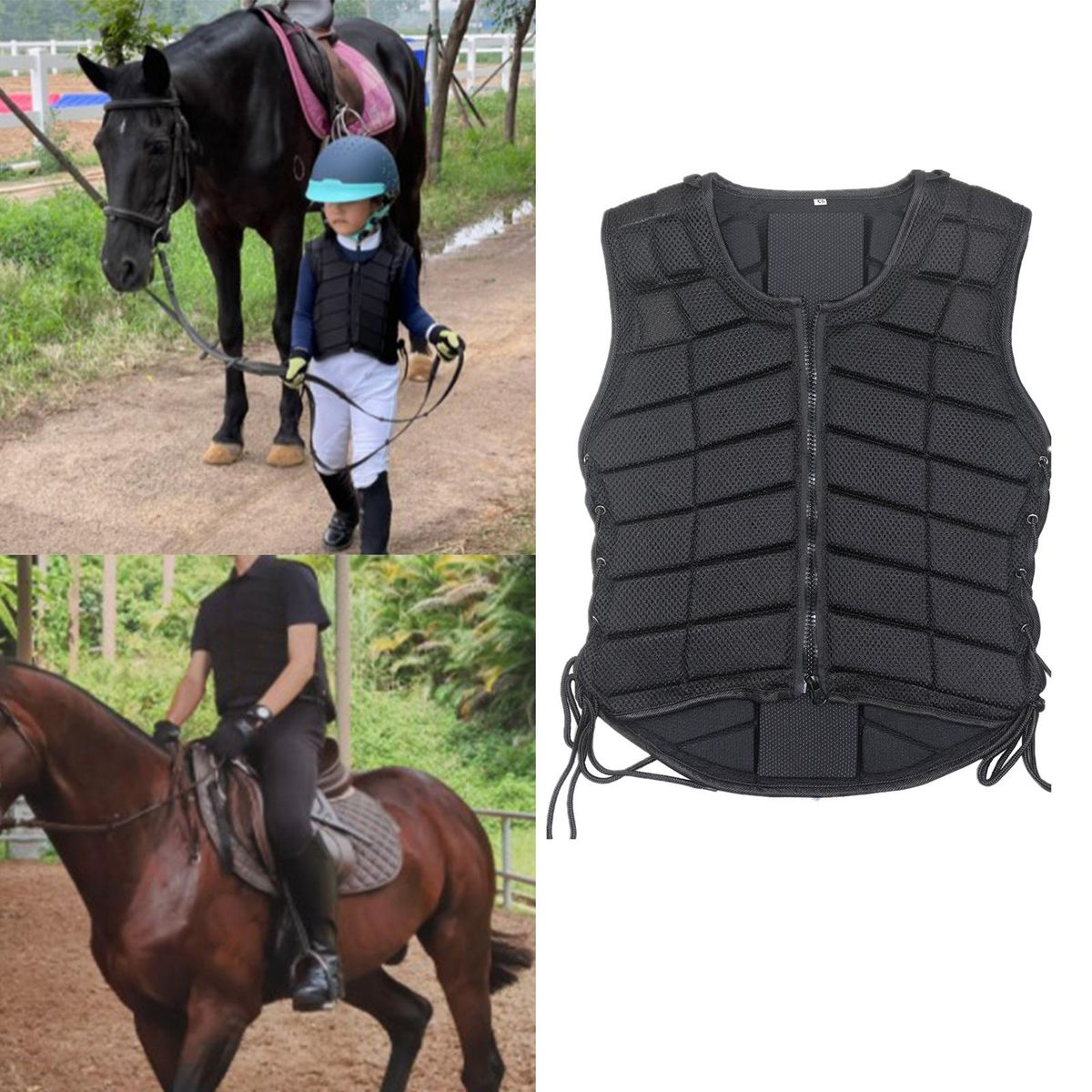 Equestrian Vest Professional Safety Horse Riding Vest Waistcoat M Kids