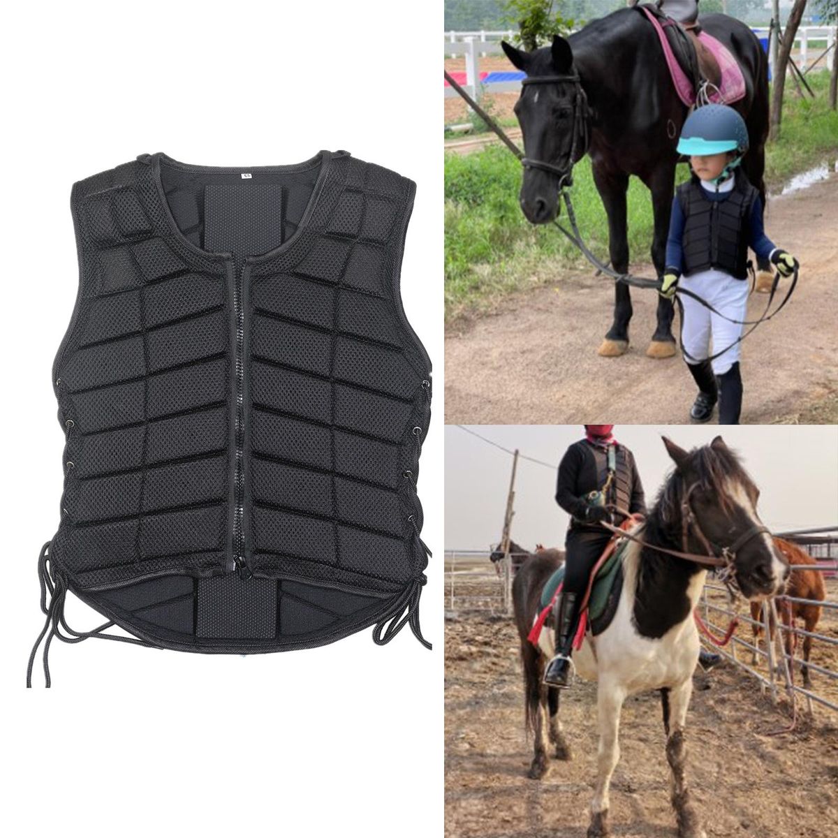 Equestrian Vest Professional Safety Horse Riding Vest Waistcoat M Kids