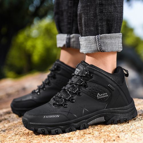 Mens Outdoors Wear-resisting Shoes Males Non-slip Climbing Shoes Black