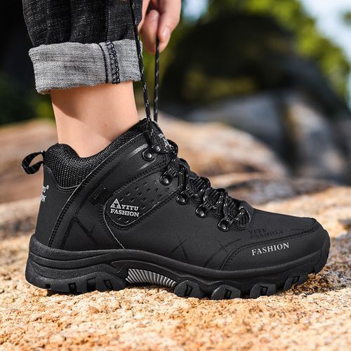 Mens Outdoors Wear-resisting Shoes Males Non-slip Climbing Shoes Black