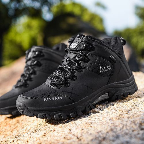 Mens Outdoors Wear-resisting Shoes Males Non-slip Climbing Shoes Black