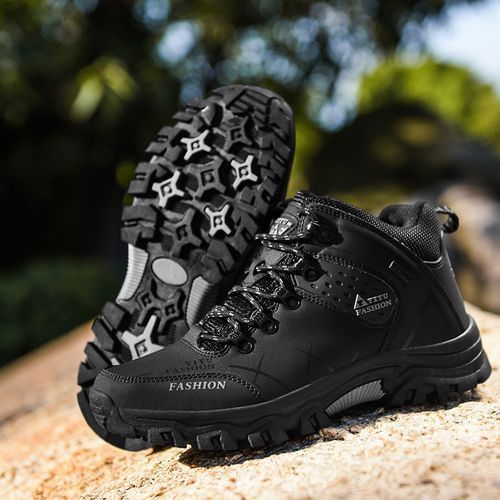 Mens Outdoors Wear-resisting Shoes Males Non-slip Climbing Shoes Black