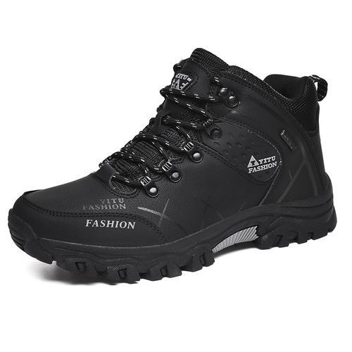 Mens Outdoors Wear-resisting Shoes Males Non-slip Climbing Shoes Black