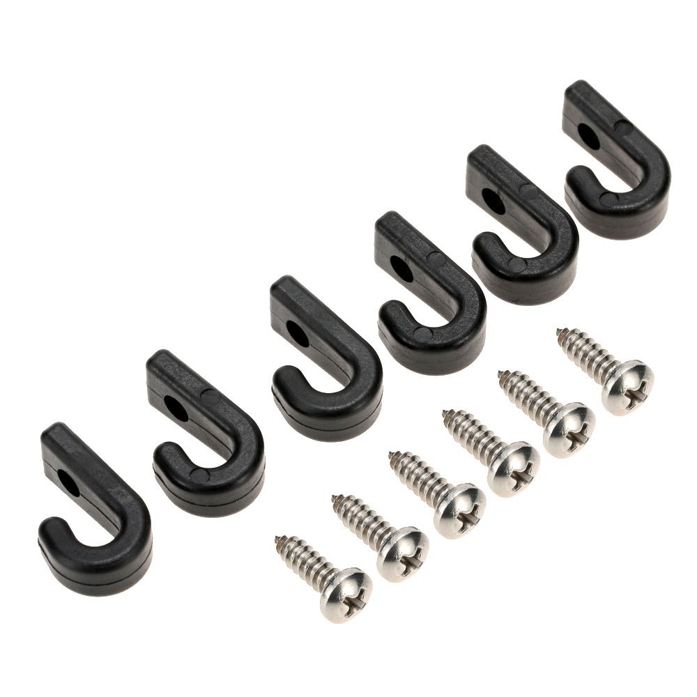 6pcs Nylon J-hooks For Kayaks Canoes Or Boats With Screws