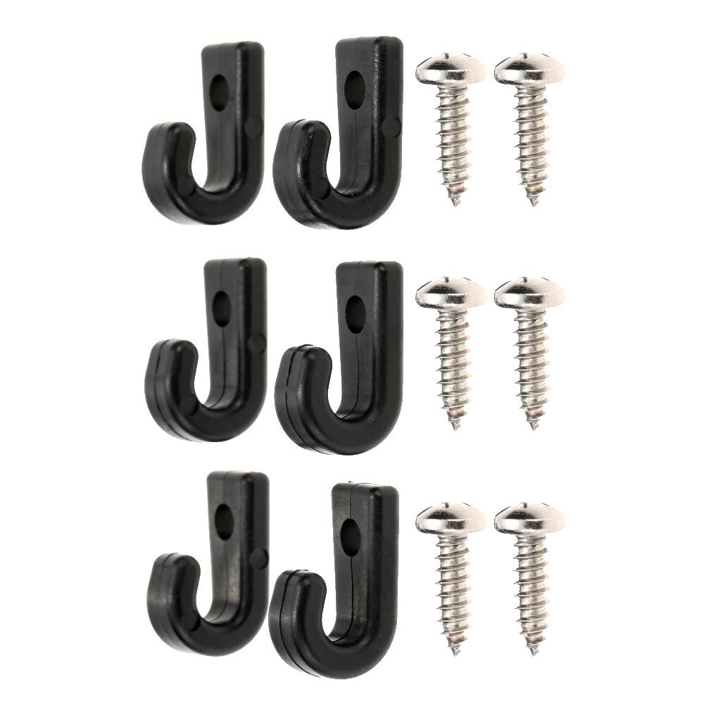 6pcs Nylon J-hooks For Kayaks Canoes Or Boats With Screws