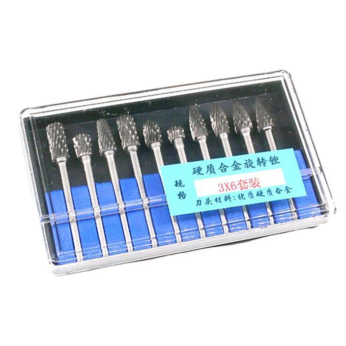 10 Packs 3x6mm Tungsten Carbide Rotary Grinder Cut Burr Drill Carving