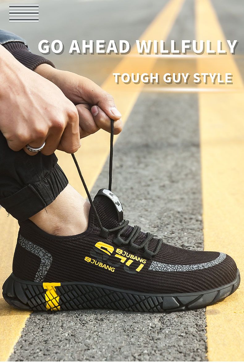 Safety Shoes For Men Work Breathable Air Mesh Work Boots Mens Shoes