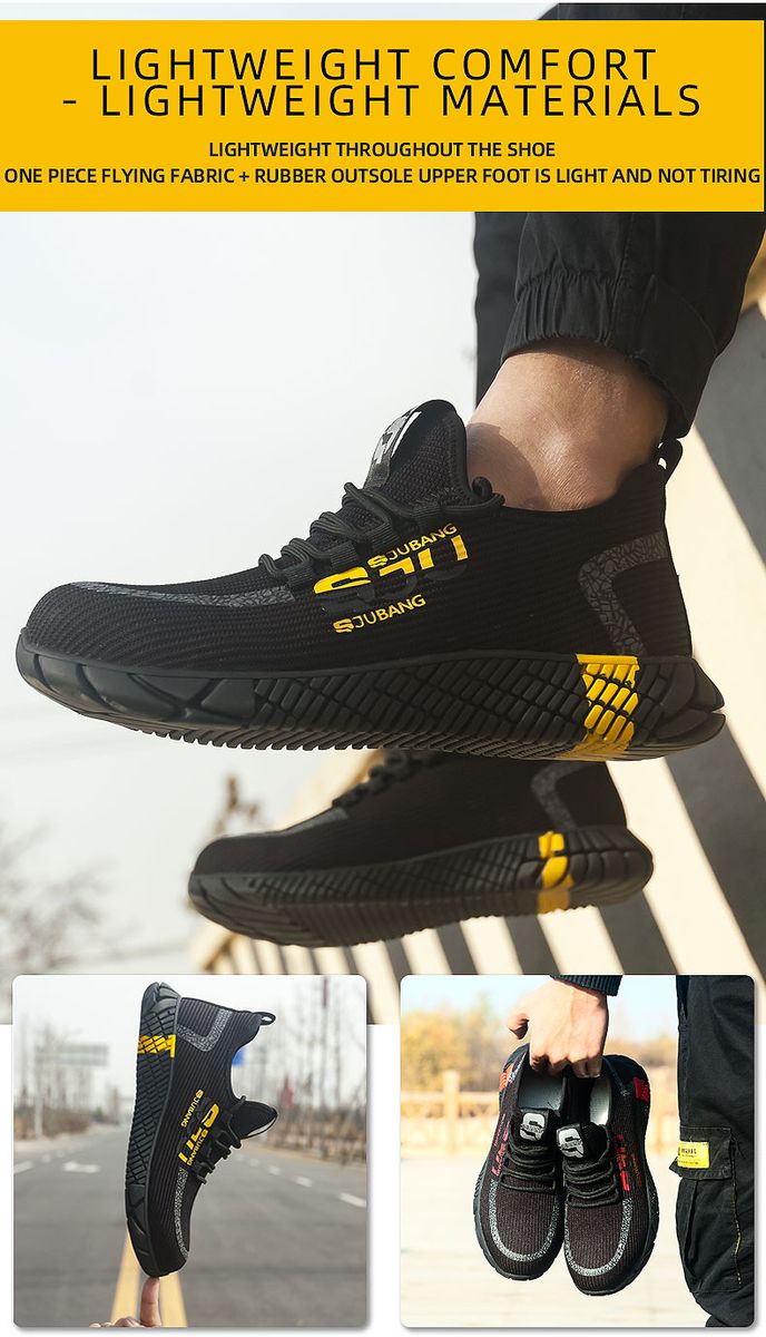 Safety Shoes For Men Work Breathable Air Mesh Work Boots Mens Shoes