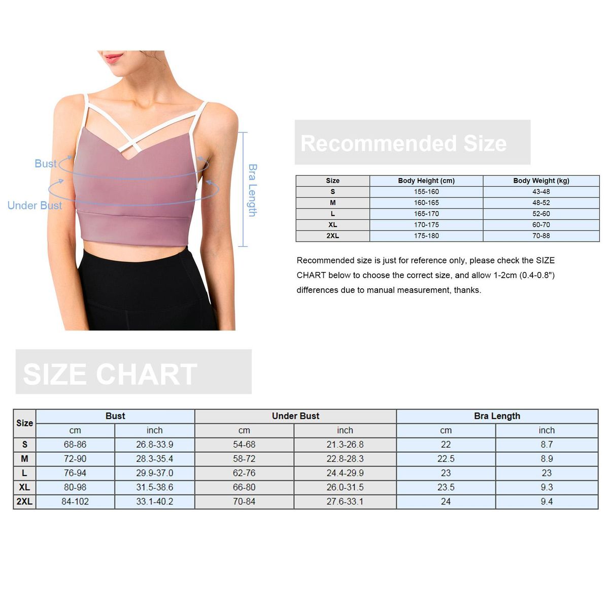 Women Sports Bra Spaghetti Criss-cross Straps Removable Padded U Back Athletic Workout Yoga Crop Tops