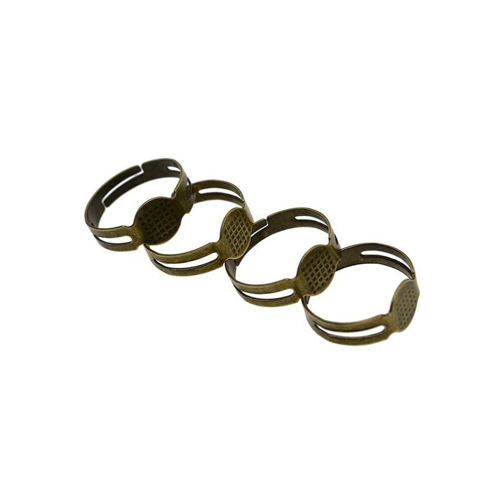 100Pcs 8mm Pad DIY Ring Base Adjustable Ring Blanks  On Cabochons