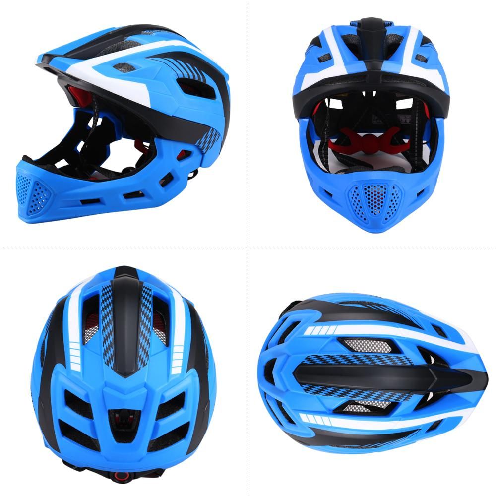 Kids Detachable Full Face Bike Helmet Breathable Ultralight Cycling Sports Safety Helmet for Bicycle Skateboard Scooter Roller Skating