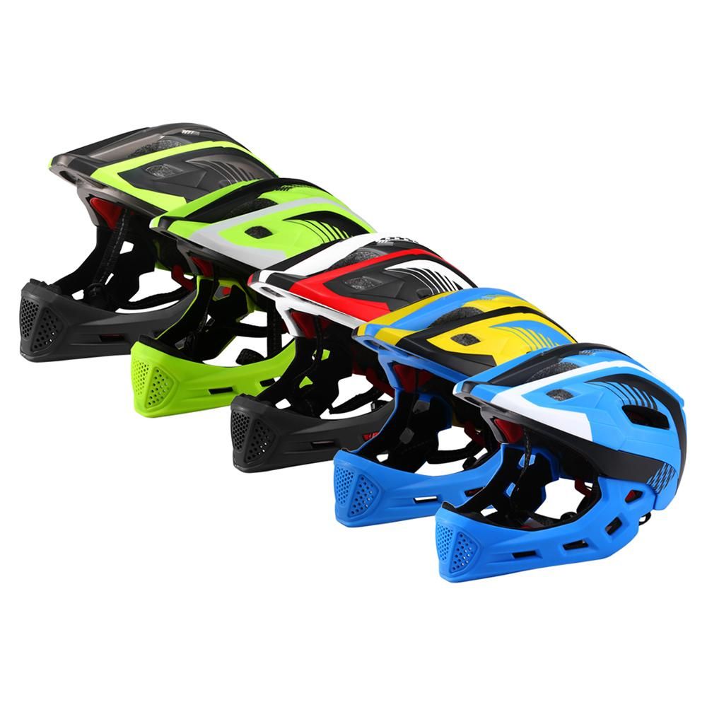 Kids Detachable Full Face Bike Helmet Breathable Ultralight Cycling Sports Safety Helmet for Bicycle Skateboard Scooter Roller Skating