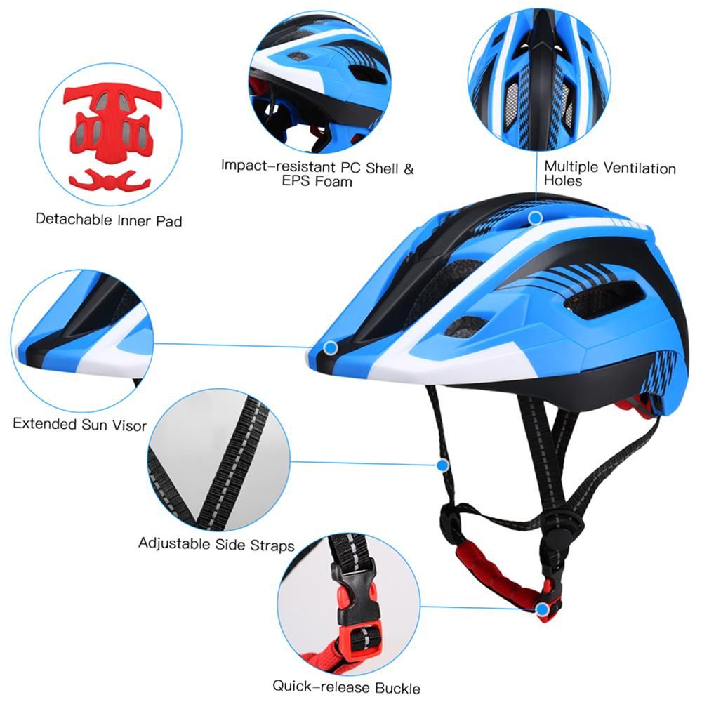 Kids Detachable Full Face Bike Helmet Breathable Ultralight Cycling Sports Safety Helmet for Bicycle Skateboard Scooter Roller Skating
