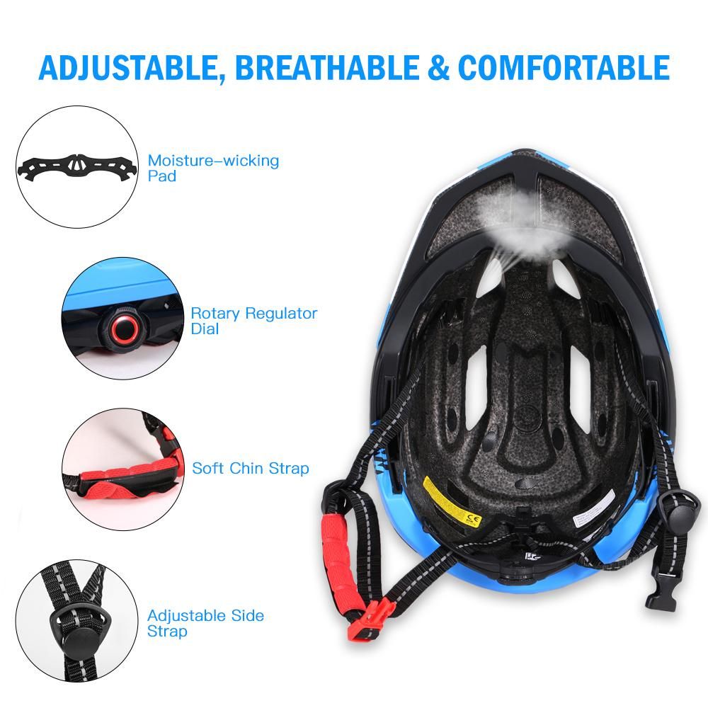 Kids Detachable Full Face Bike Helmet Breathable Ultralight Cycling Sports Safety Helmet for Bicycle Skateboard Scooter Roller Skating