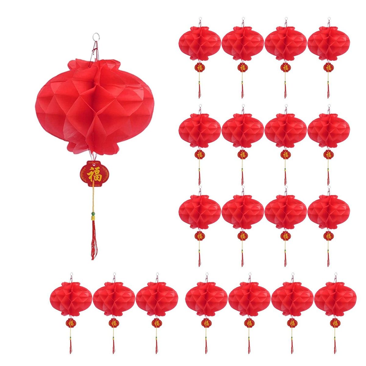 20Pack 10.5 Inch Chinese New Year Red Paper