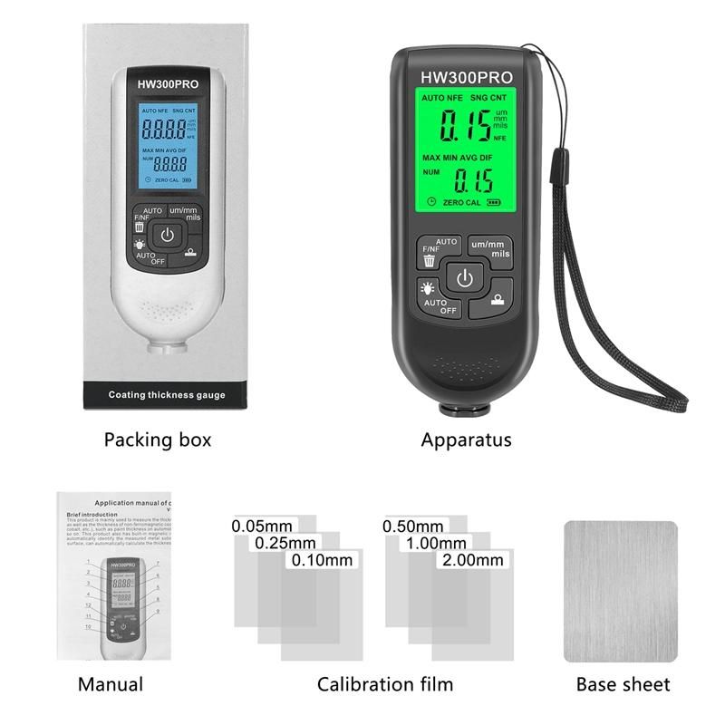 -300PRO Coation Thickness Gauge 0-2000UM Car Paint Film Thic