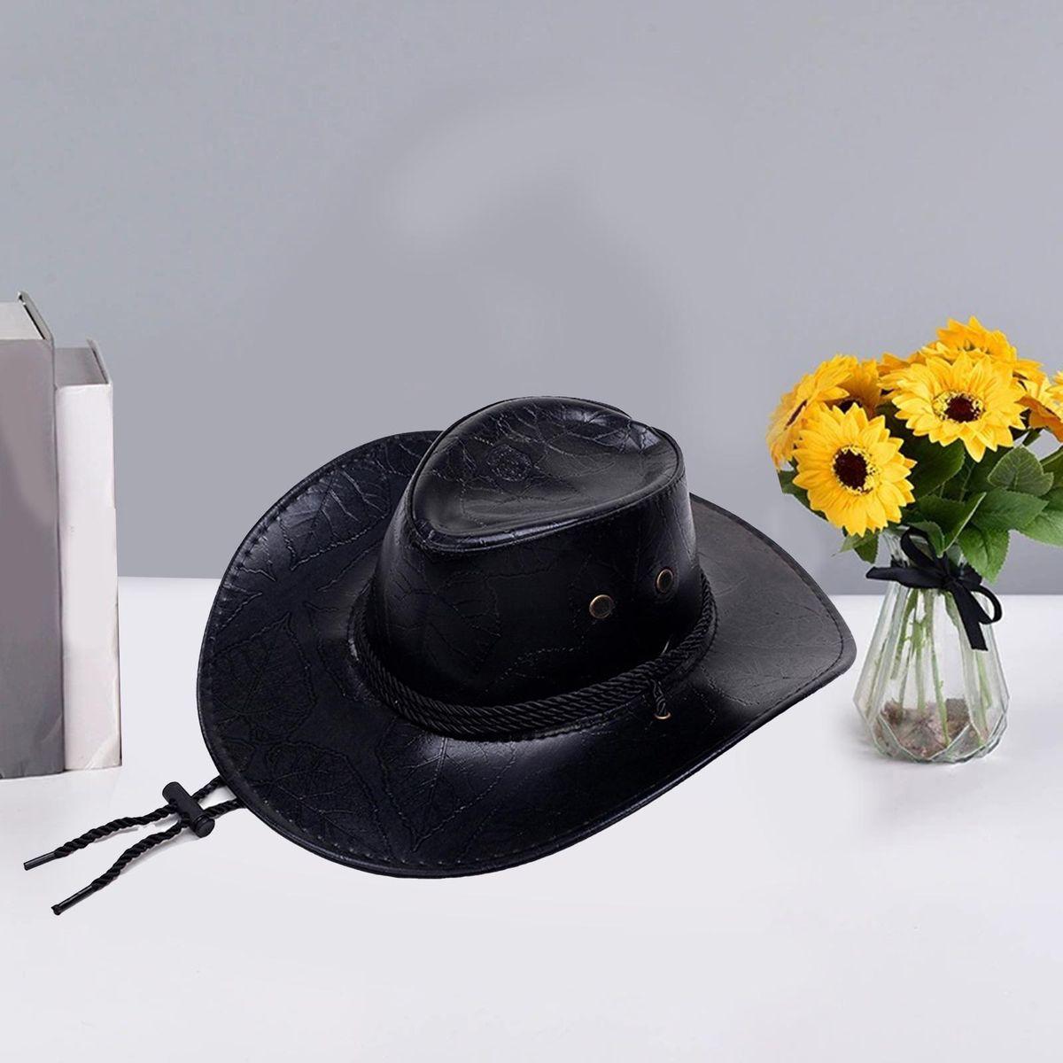 Western Cowboy Hat Traveling Sunscreen Cowgirl Hat Black