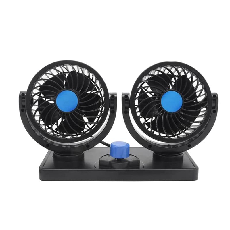 Double Head Car Fan 360 Degree Rotation with 2 Speeds