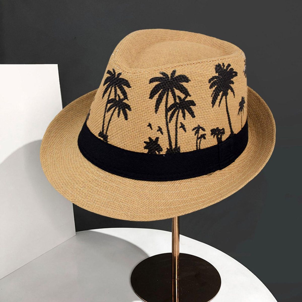 Straw Hat Summer Vacation Men Beach Hat Khaki
