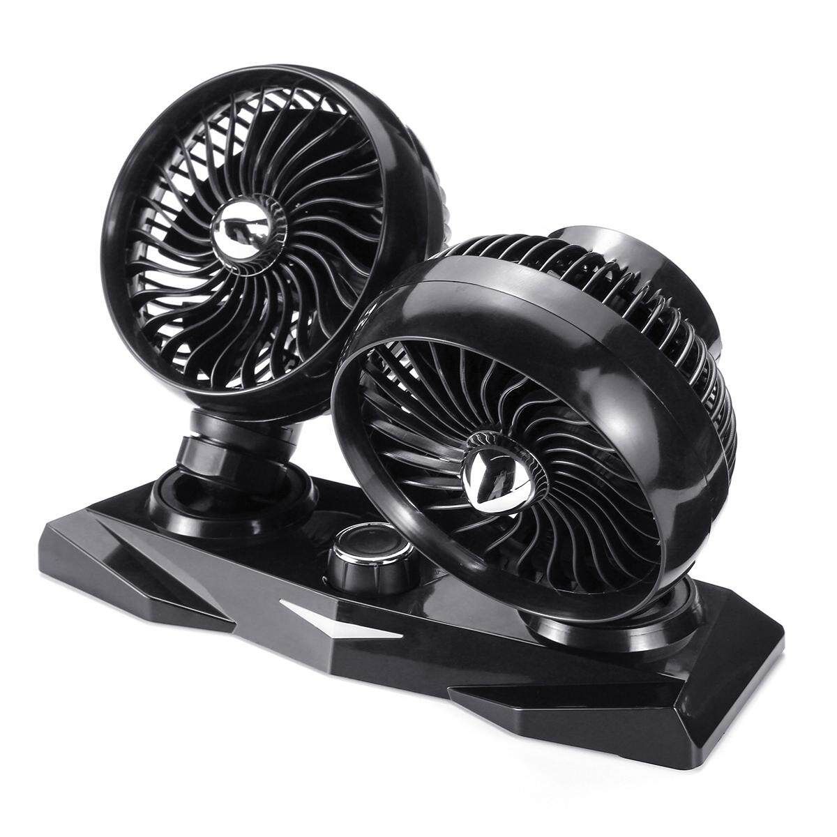 24V Portable Twin Dash Cooling Air Fan Car Van Truck Caravan Auto