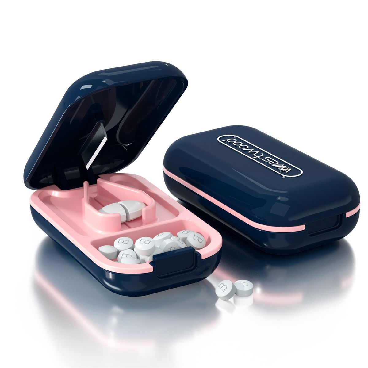 Pill Organizer   Perfect Storage Pill Cutter Blue