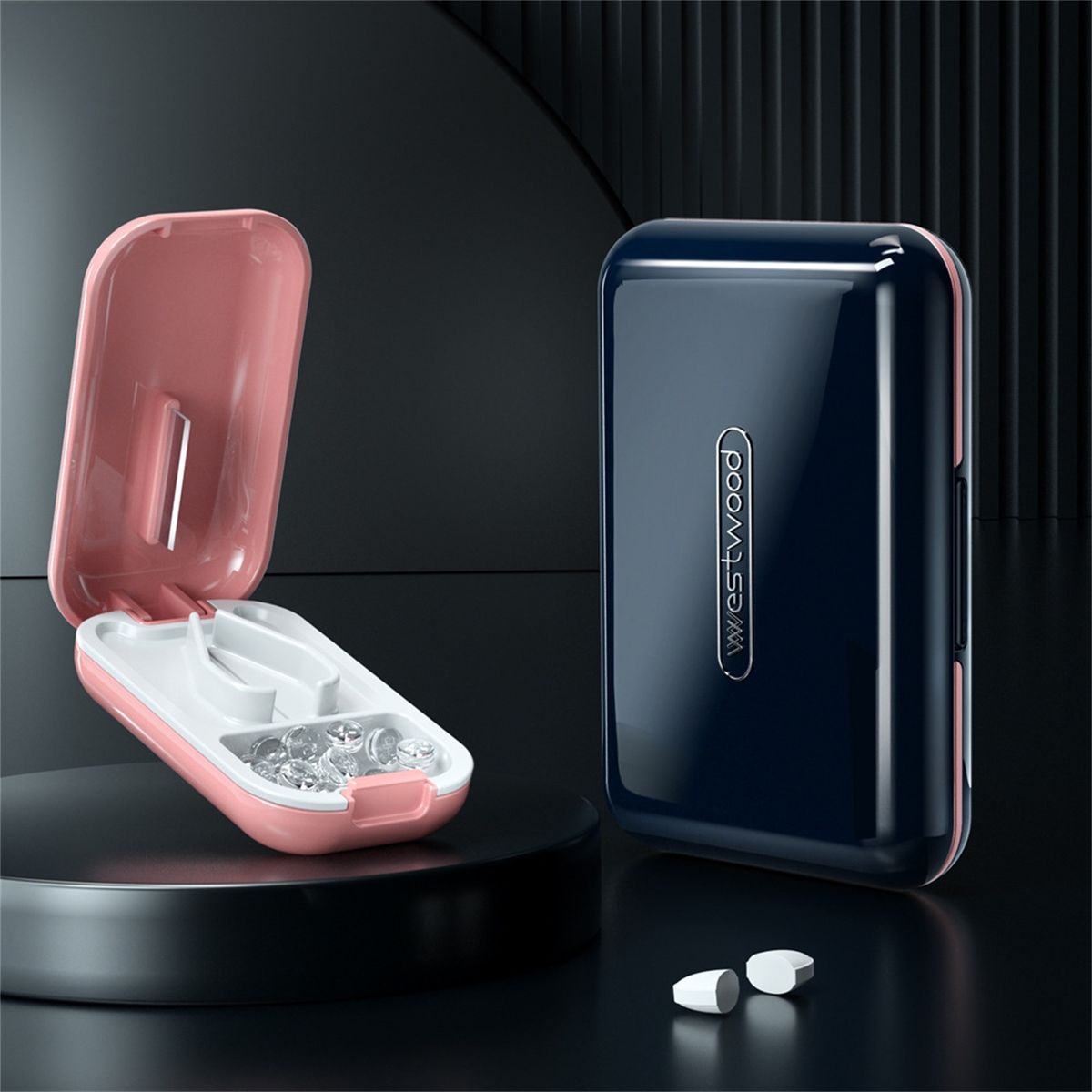 Pill Organizer   Perfect Storage Pill Cutter Blue